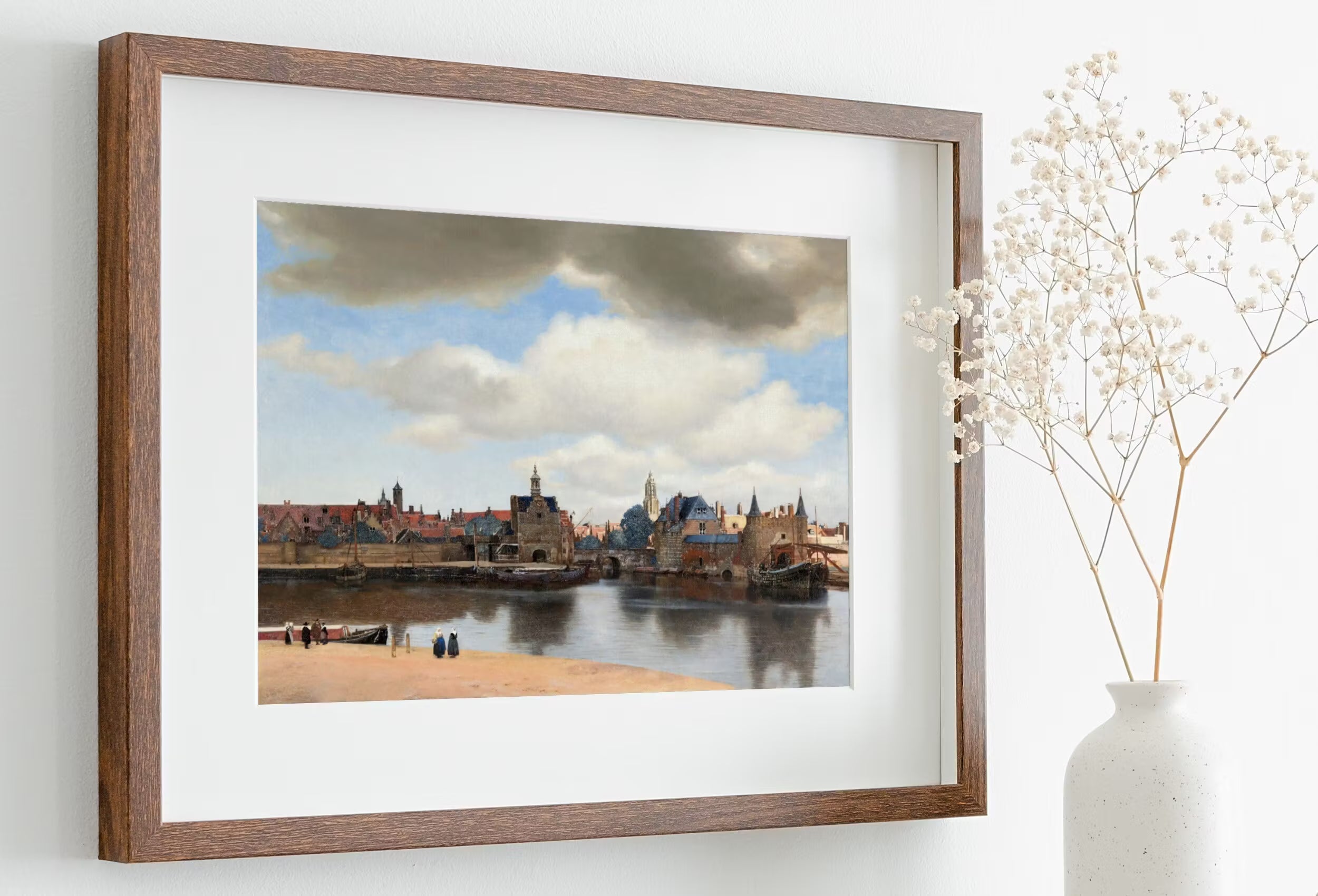 European Landscape Vintage City Oil Painting. Antique Cityscape Print. Classic Famous Vintage Vermeer Print. PRINTABLE Digital Download.