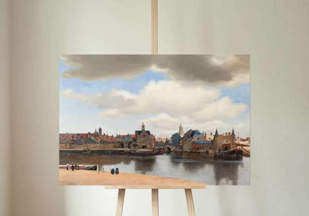 European Landscape Vintage City Oil Painting. Antique Cityscape Print. Classic Famous Vintage Vermeer Print. PRINTABLE Digital Download.