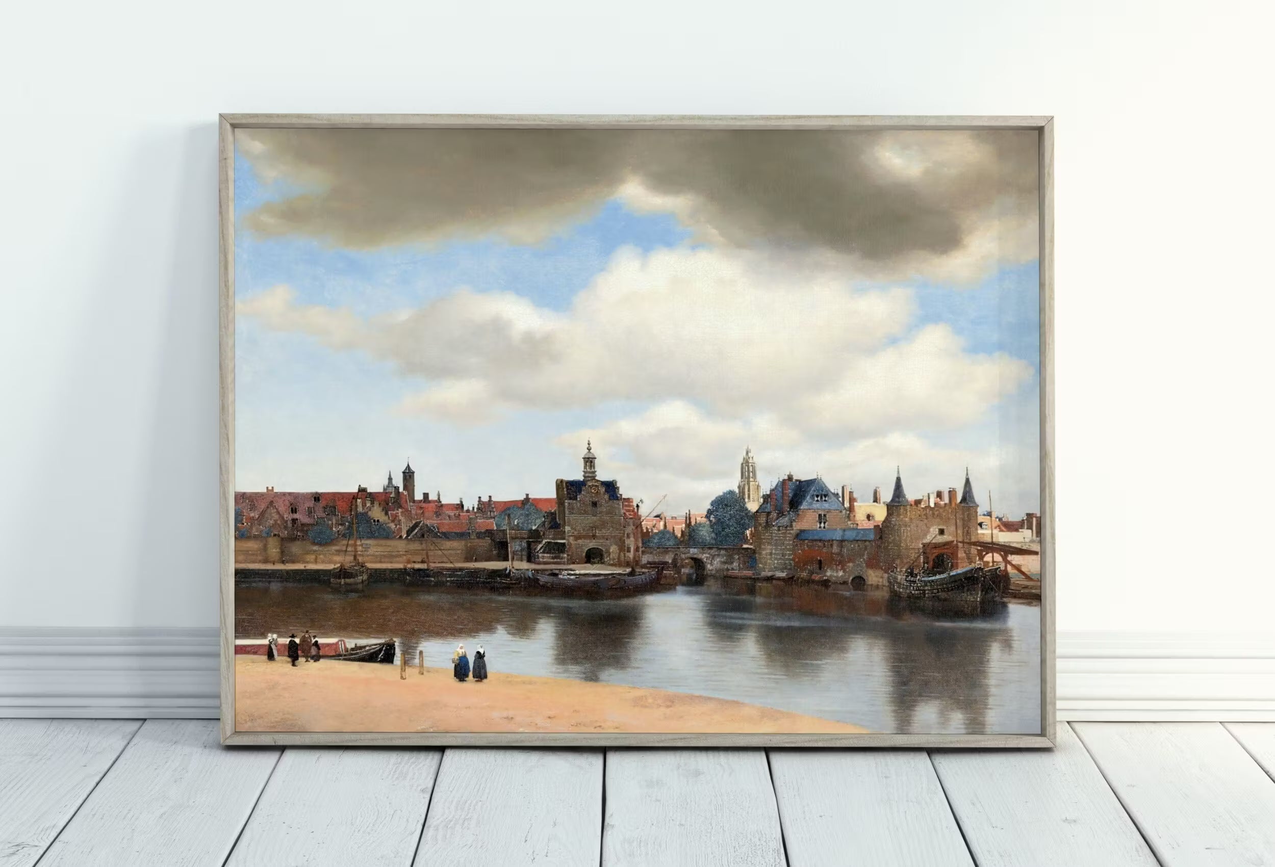 European Landscape Vintage City Oil Painting. Antique Cityscape Print. Classic Famous Vintage Vermeer Print. PRINTABLE Digital Download.