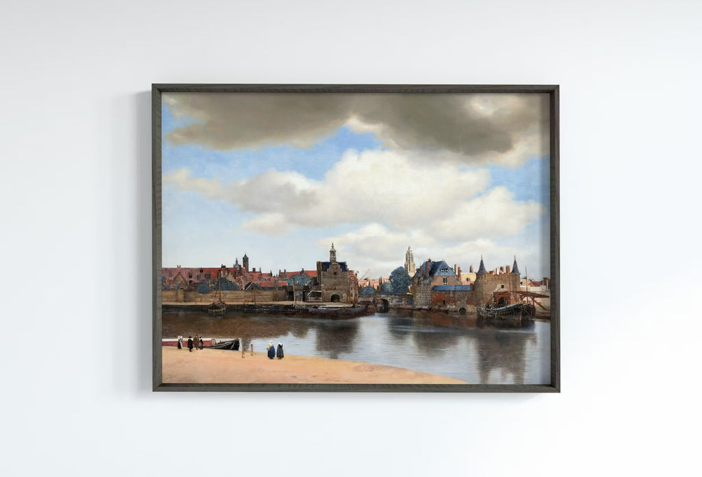 European Landscape Vintage City Oil Painting. Antique Cityscape Print. Classic Famous Vintage Vermeer Print. PRINTABLE Digital Download.