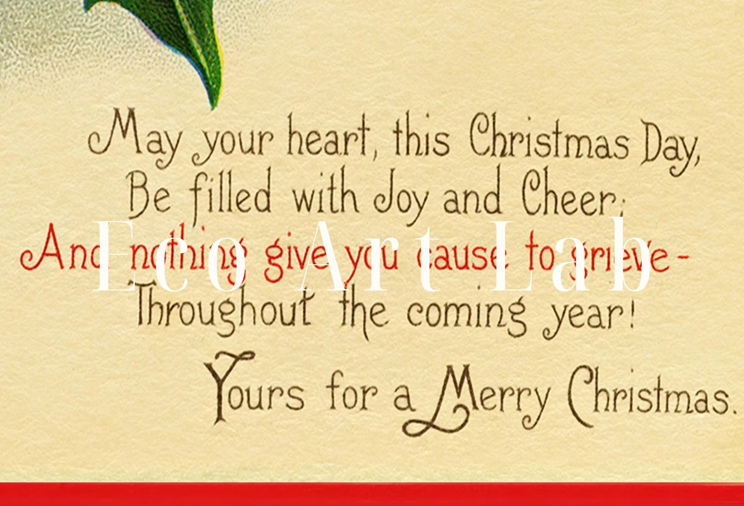 Vintage Christmas Greetings Postcard Print. Holiday Printable Wall Art. Retro Christmas Decoration. Instant Download Christmas Art Print.