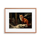 Fox in Snowy Forest Print. Printable Wall Art