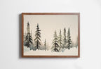 Minimalist Watercolor Winter Landscape Painting. Winter Painting Print. Snowy Winter Trees Printable Wall Art. Christmas Wall Art. Download