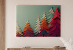 Paper Christmas Trees Print. Colorful Holiday Wall Art. Christmas Printable Holiday Decor. Instant Download Christmas Sign. Christmas Poster