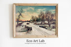 Vintage Christmas Morning Painting Art Print