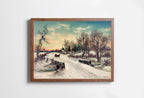 Vintage Christmas Morning Painting Art Print