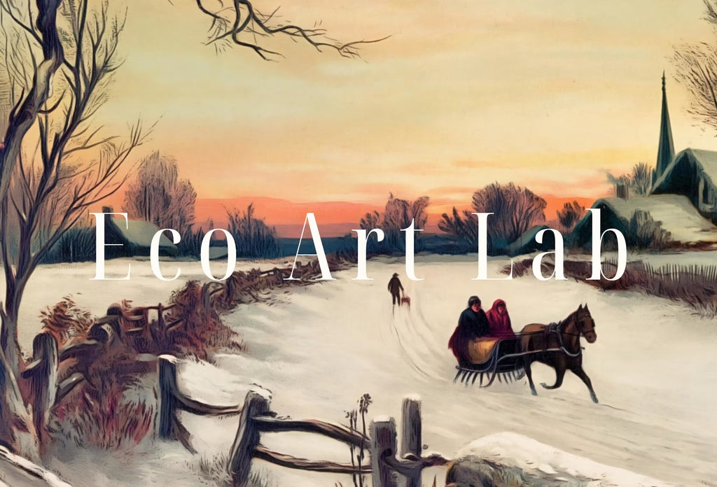 Vintage Christmas Morning Painting Art Print
