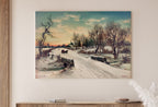 Vintage Christmas Morning Painting Art Print