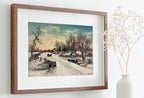 Vintage Christmas Morning Painting Art Print