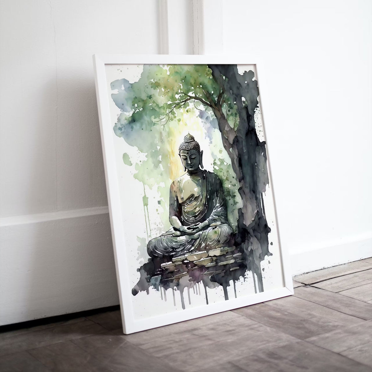 Buddha Under Tree. Zen Wall Art. PRINTABLE Wall Art. Watercolor Print. Buddhism Art. Instant Download Spiritual Wall Art. Asian Wall Art. #5