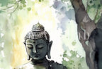 Buddha Under Tree. Zen Wall Art. PRINTABLE Wall Art. Watercolor Print. Buddhism Art. Instant Download Spiritual Wall Art. Asian Wall Art. #5