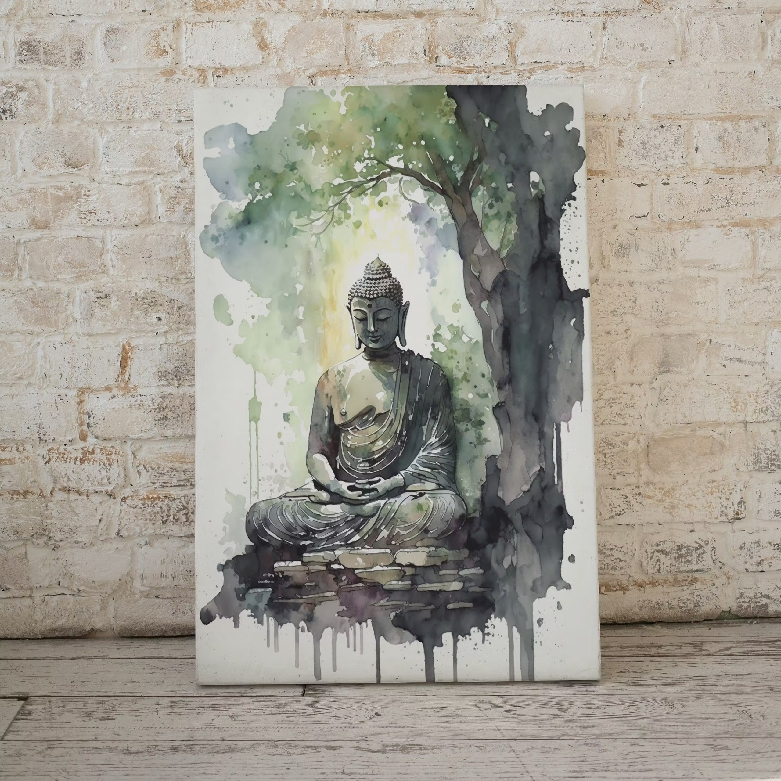 Buddha Under Tree. Zen Wall Art. PRINTABLE Wall Art. Watercolor Print. Buddhism Art. Instant Download Spiritual Wall Art. Asian Wall Art. #5