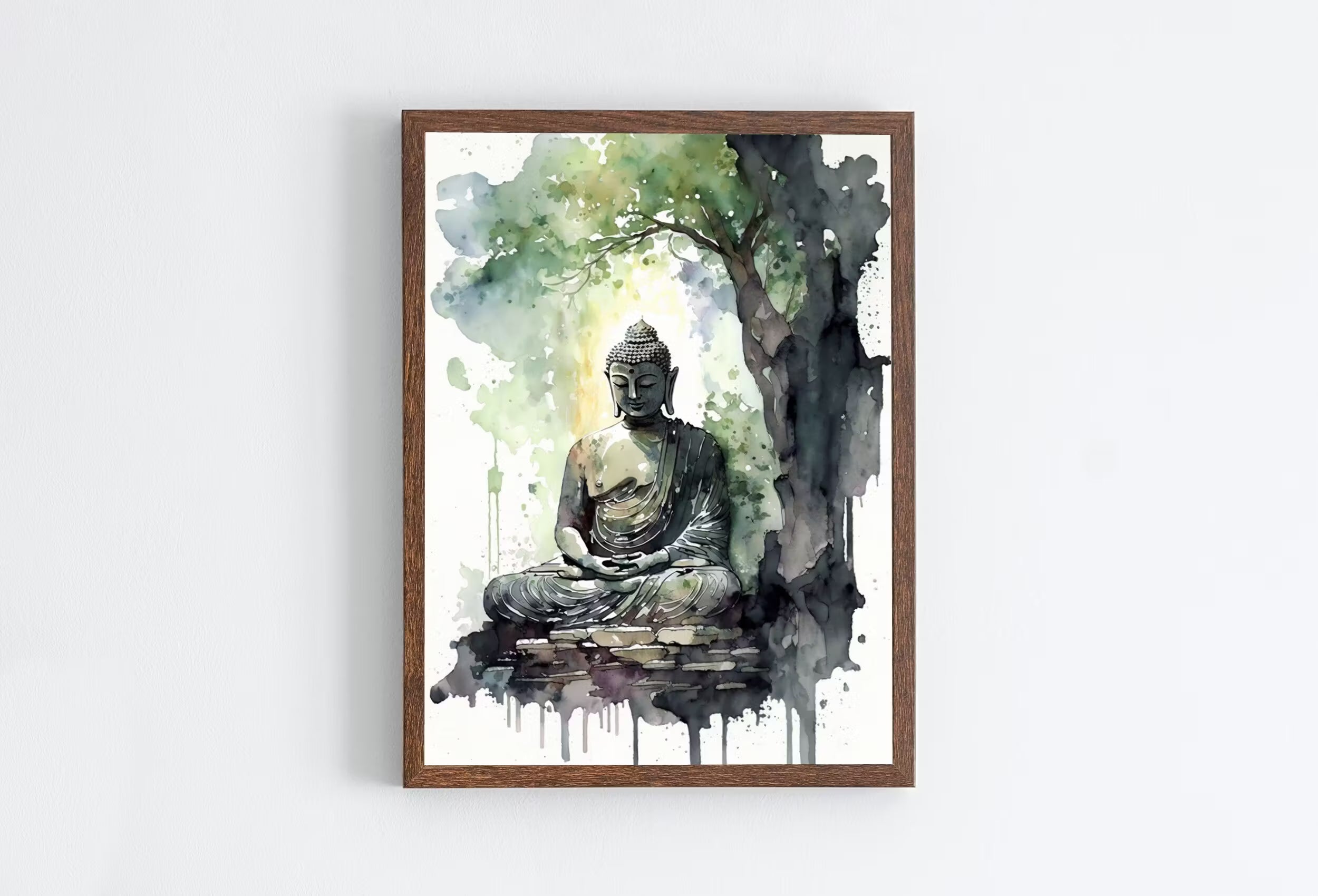 Buddha Under Tree. Zen Wall Art. PRINTABLE Wall Art. Watercolor Print. Buddhism Art. Instant Download Spiritual Wall Art. Asian Wall Art. #5