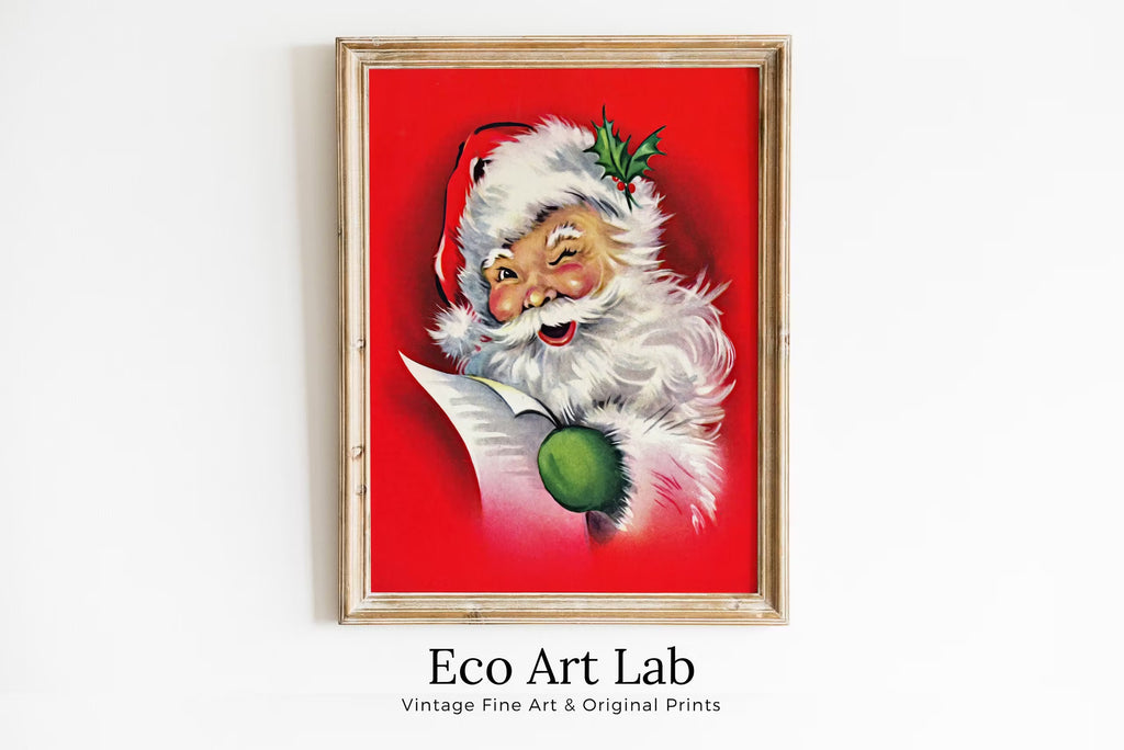 Vintage Santa Claus Illustration. Printable Wall Art