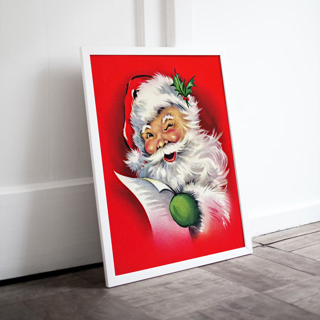 Vintage Santa Claus Illustration. Printable Wall Art