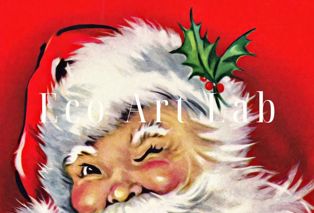 Vintage Santa Claus Illustration. Printable Wall Art