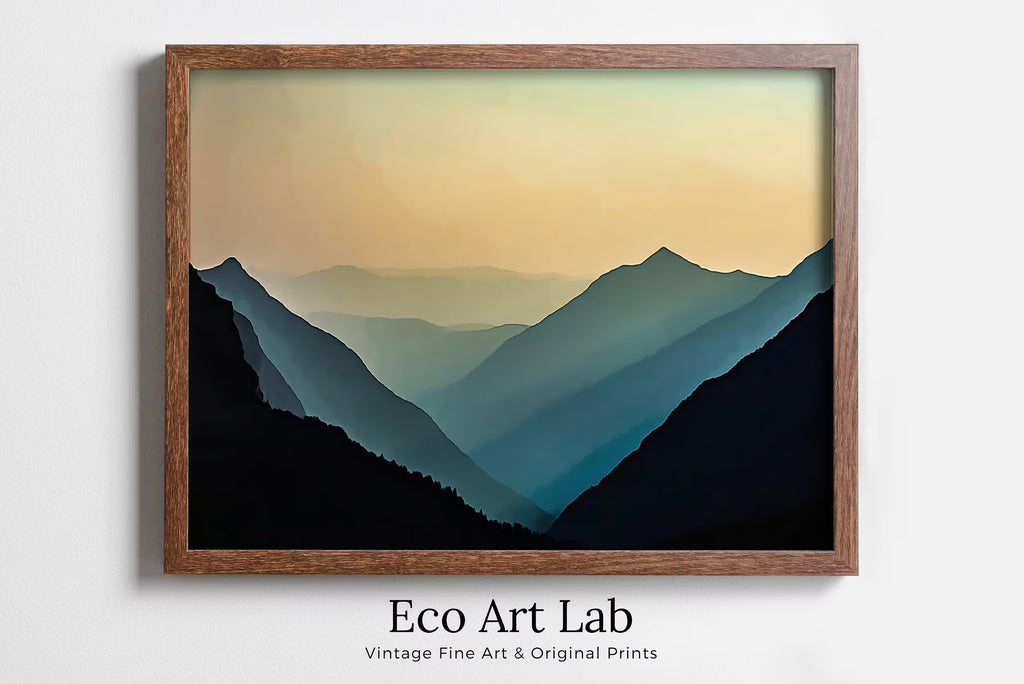 Evening in the Mountains Abstract Wall Art Digital Print. Abstract Print Instant Download Printable Wall Art Sage Green Minimalist Poster