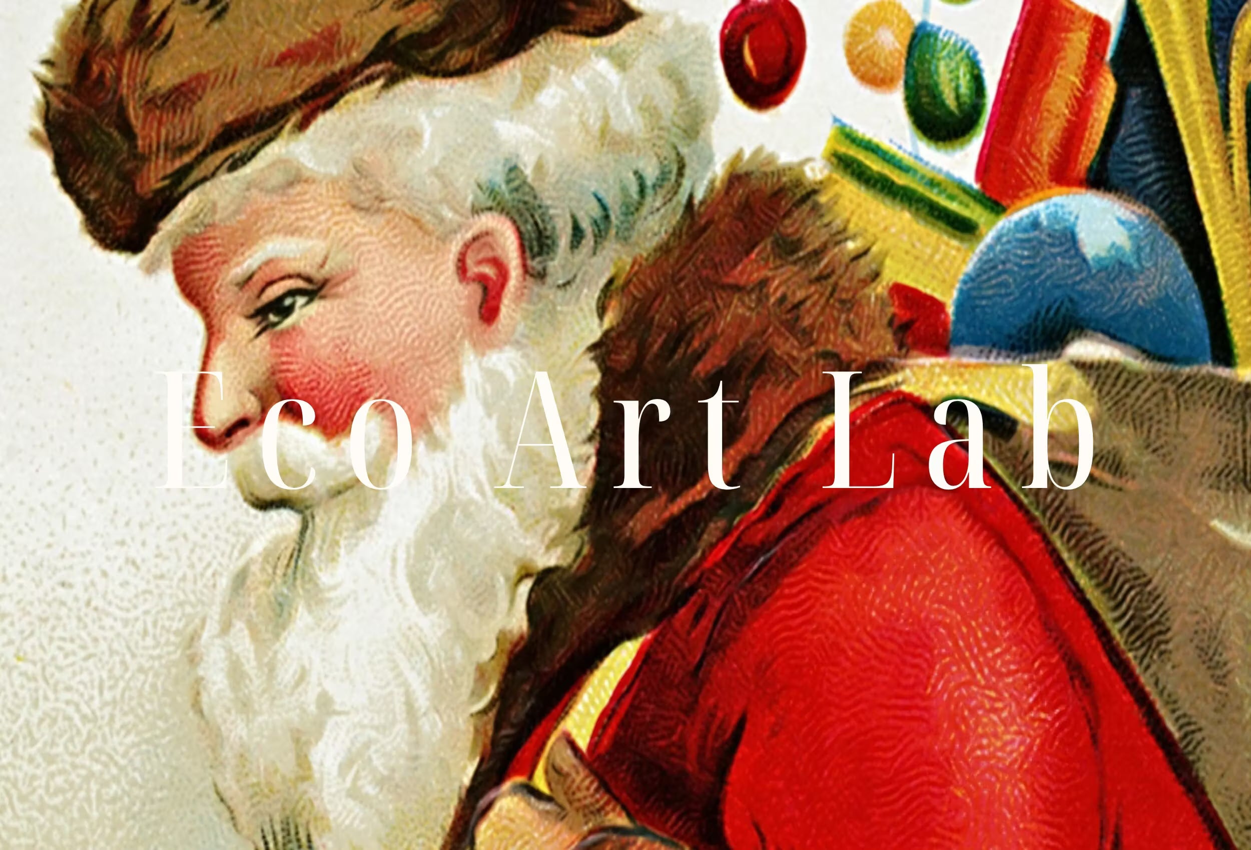 Retro Christmas Santa Claus Vintage Print