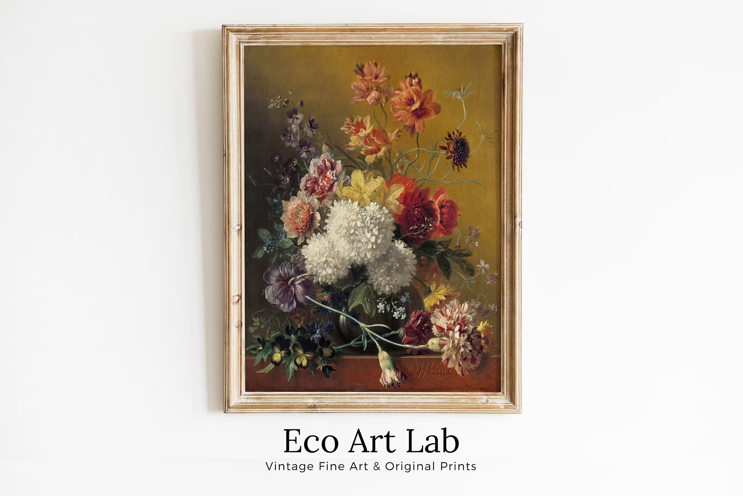 Vintage Still Life w/ Flowers Painting. Bouquet of Flowers Romantic Vintage Decor. Antique Oil Painting Vintage Flower Art Print. Printable