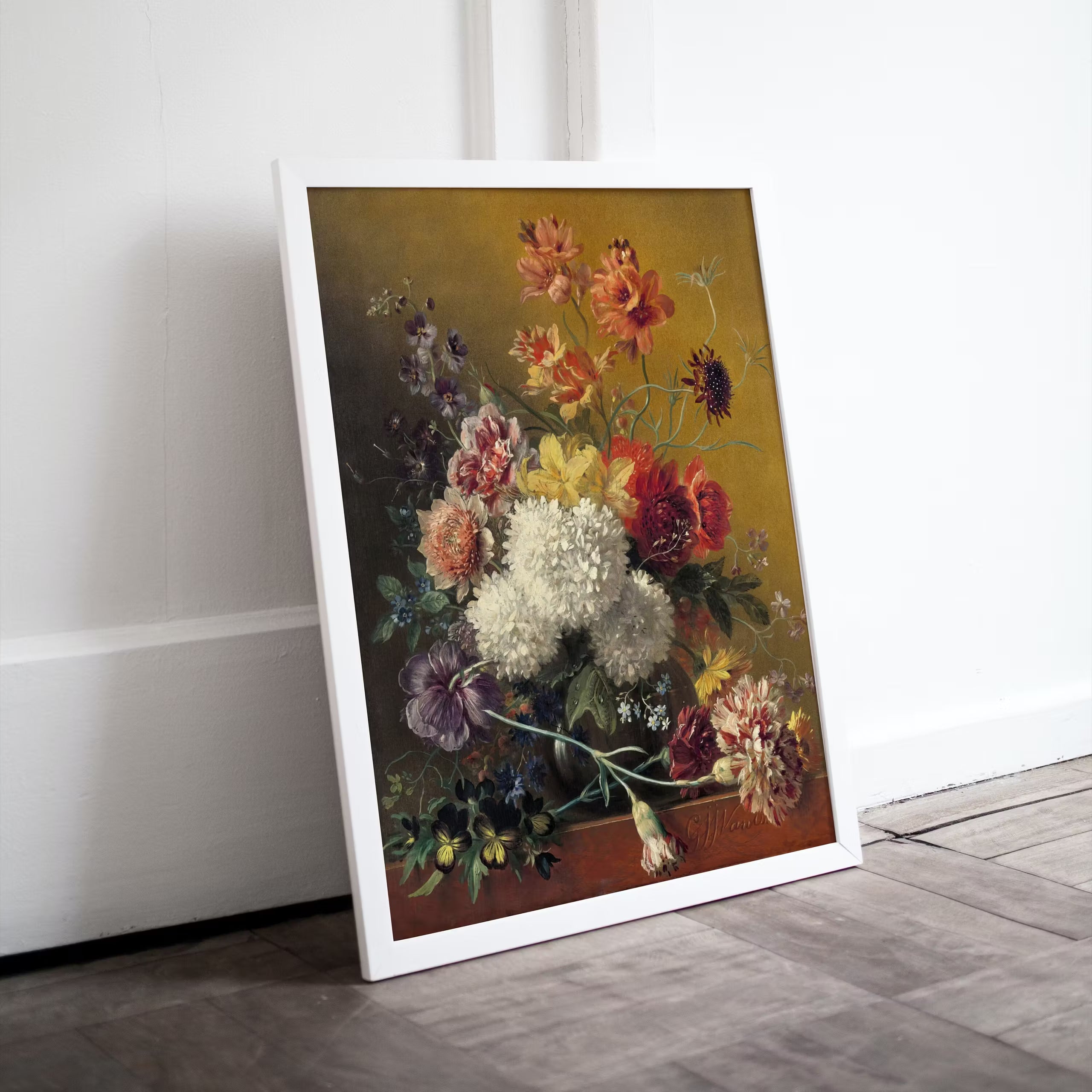 Vintage Still Life w/ Flowers Painting. Bouquet of Flowers Romantic Vintage Decor. Antique Oil Painting Vintage Flower Art Print. Printable