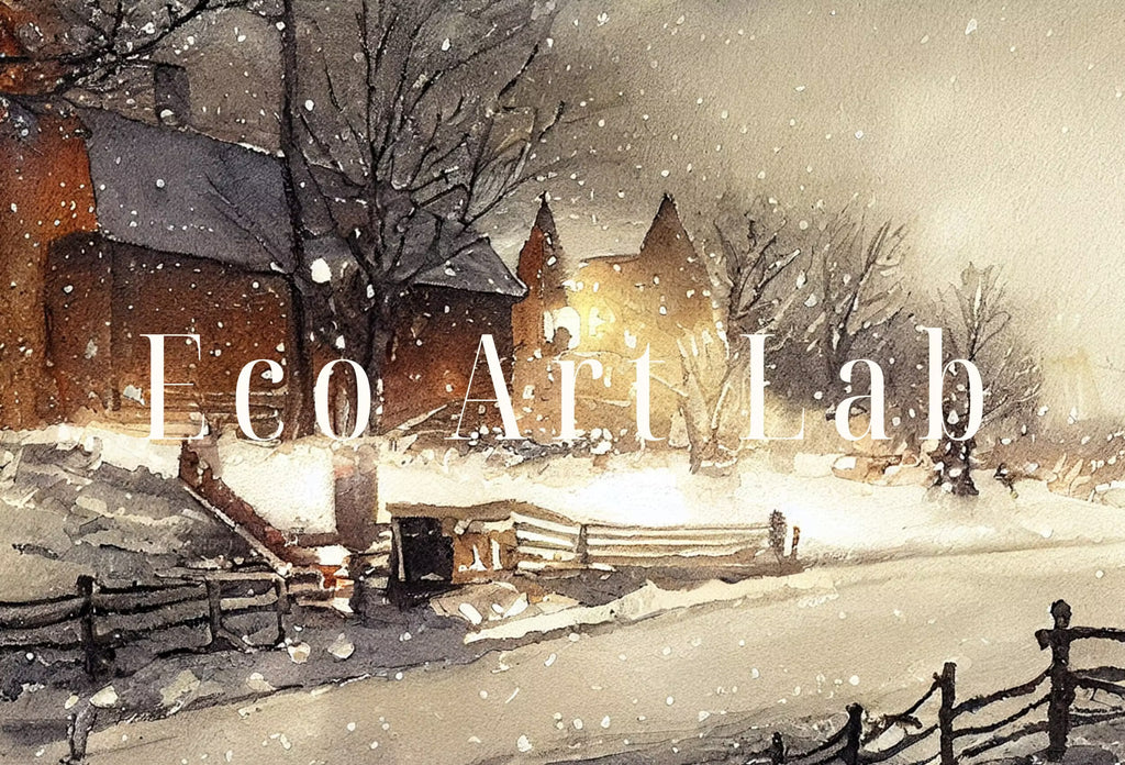 Samsung Frame TV Art 4K Snowy Winter Sunset. Rustic Country Landscape Painting. Instant Download Snowy Art for Frame TV. Sunset Art for TV