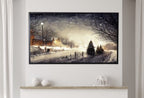 Samsung Frame TV Art 4K Snowy Winter Sunset. Rustic Country Landscape Painting. Instant Download Snowy Art for Frame TV. Sunset Art for TV