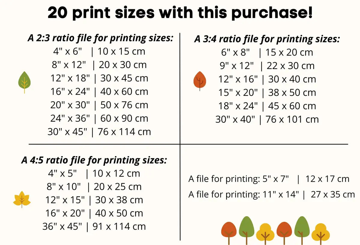 20 print size for this product