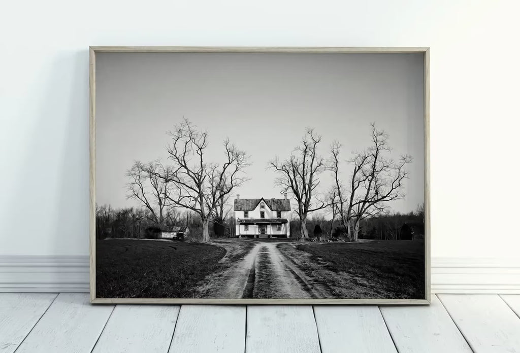 Abandoned Haunted House Halloween Print. Halloween Printable Wall Art. Scary Halloween Painting. Instant Download Art Print. Fall Decor