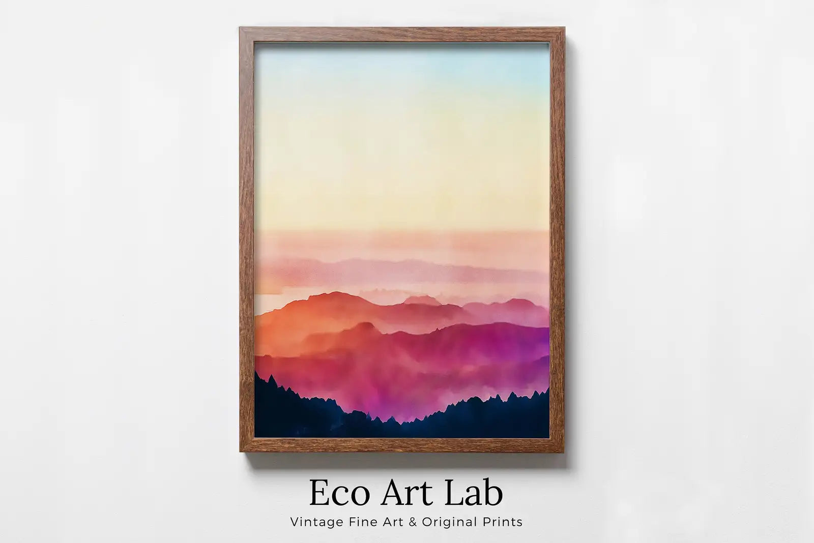 Detail view of artwork from Abstract Evening in the Mountains Wall Art Digital Print. Abstract Print Instant Download Printable Wall Art Sunset Colors Minimalist Poster. (variation 1)