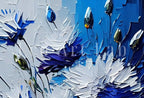 Second included artwork preview from Abstract Flower Printable Wall Art. Texture Modern Flower Painting. Blue Flower Print. Textured Blue Floral Wall Decor. Instant Download featuring various scenes.