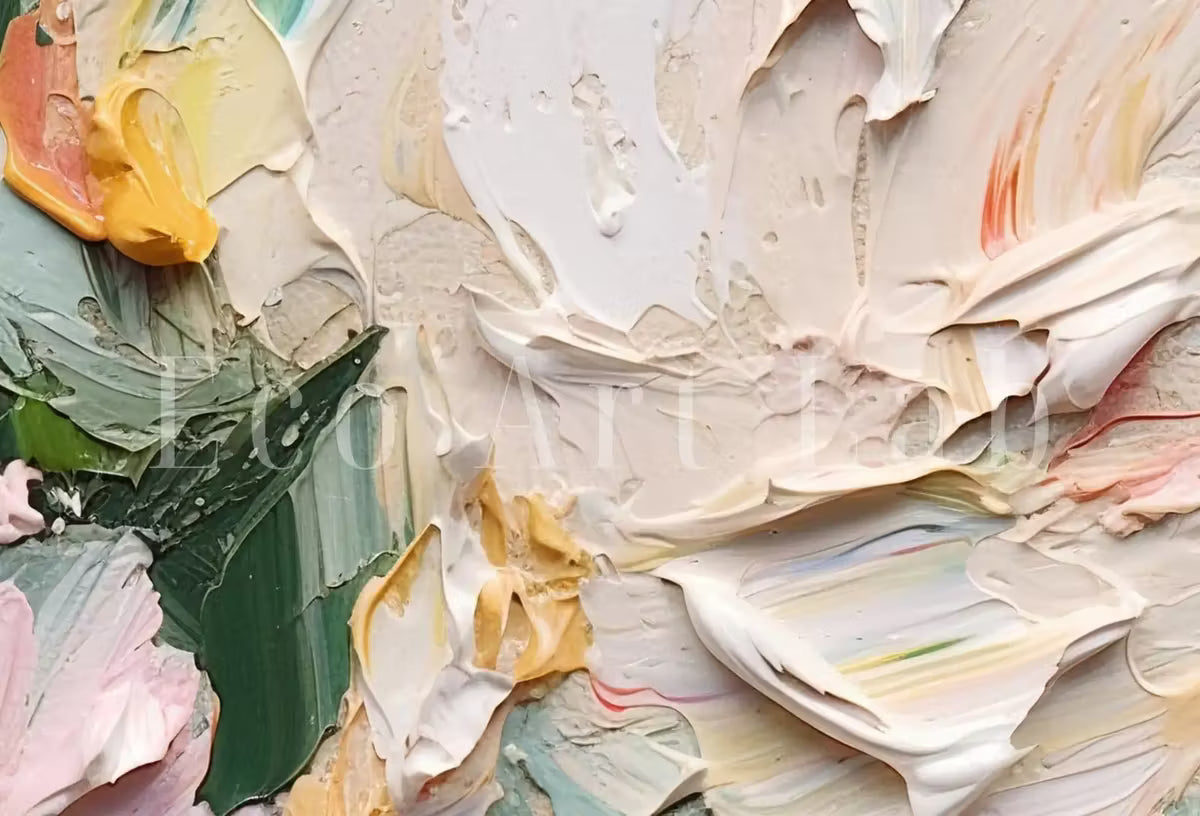 Abstract Flowers Painting | Printable Wall Art | Floral Texture Art | Textured Wall Art | Vibrant Abstract Floral | Heavy Textured Painting