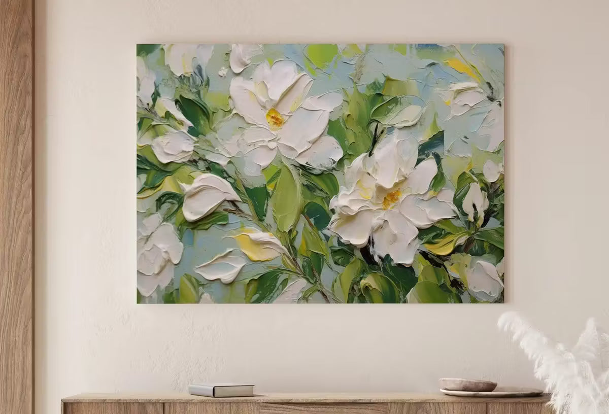 Abstract Flowers Painting | Printable Wall Art | Floral Texture Art | Vibrant Abstract Floral | Heavy Textured Painting | Textured Wall Art