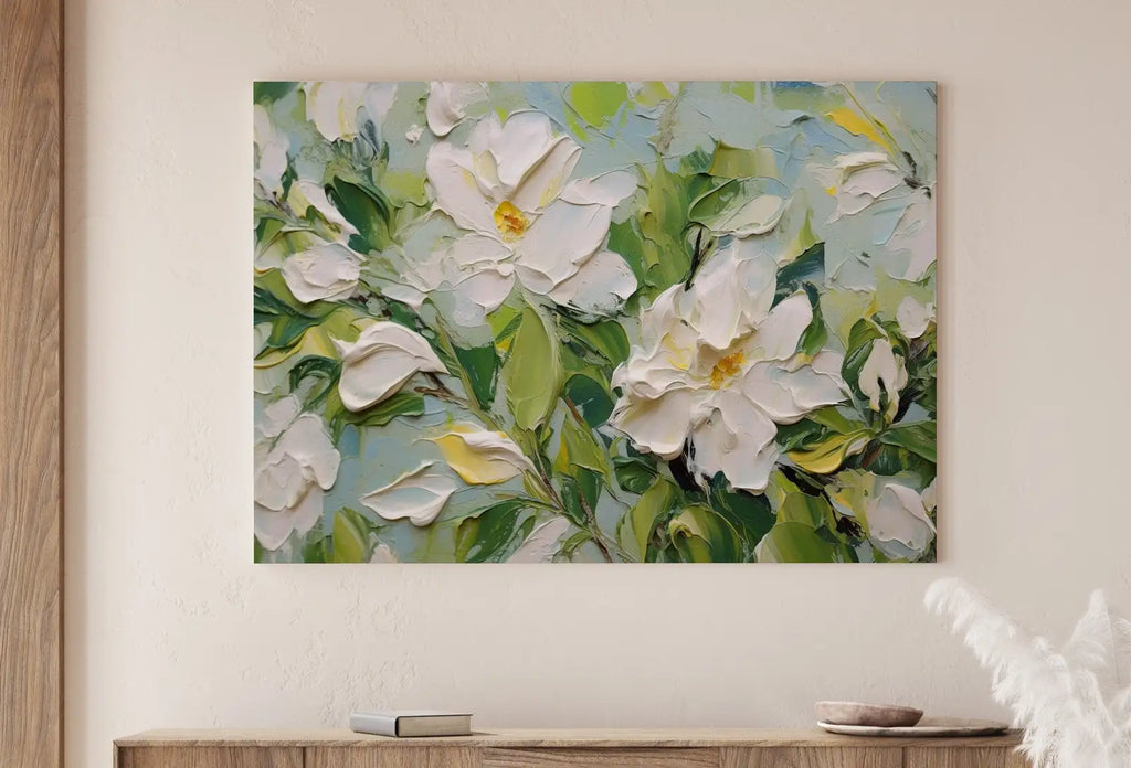 Detail view of artwork from Abstract Flowers Painting. (variation 3)