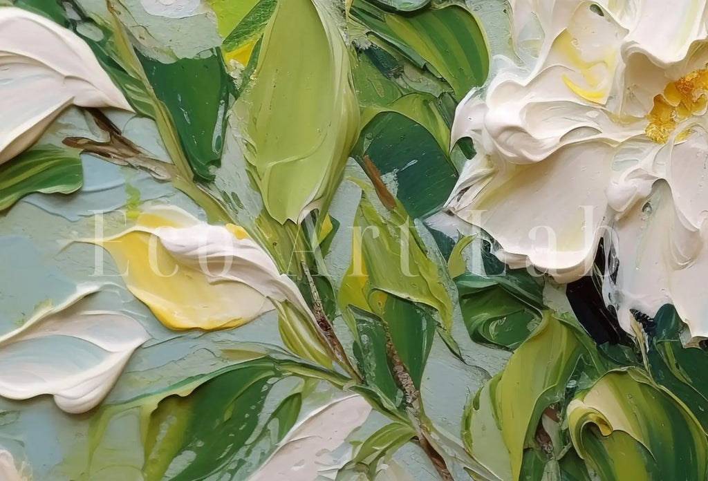 Included artwork preview showing first selection of artworks from Abstract Flowers Painting. (variation 2)