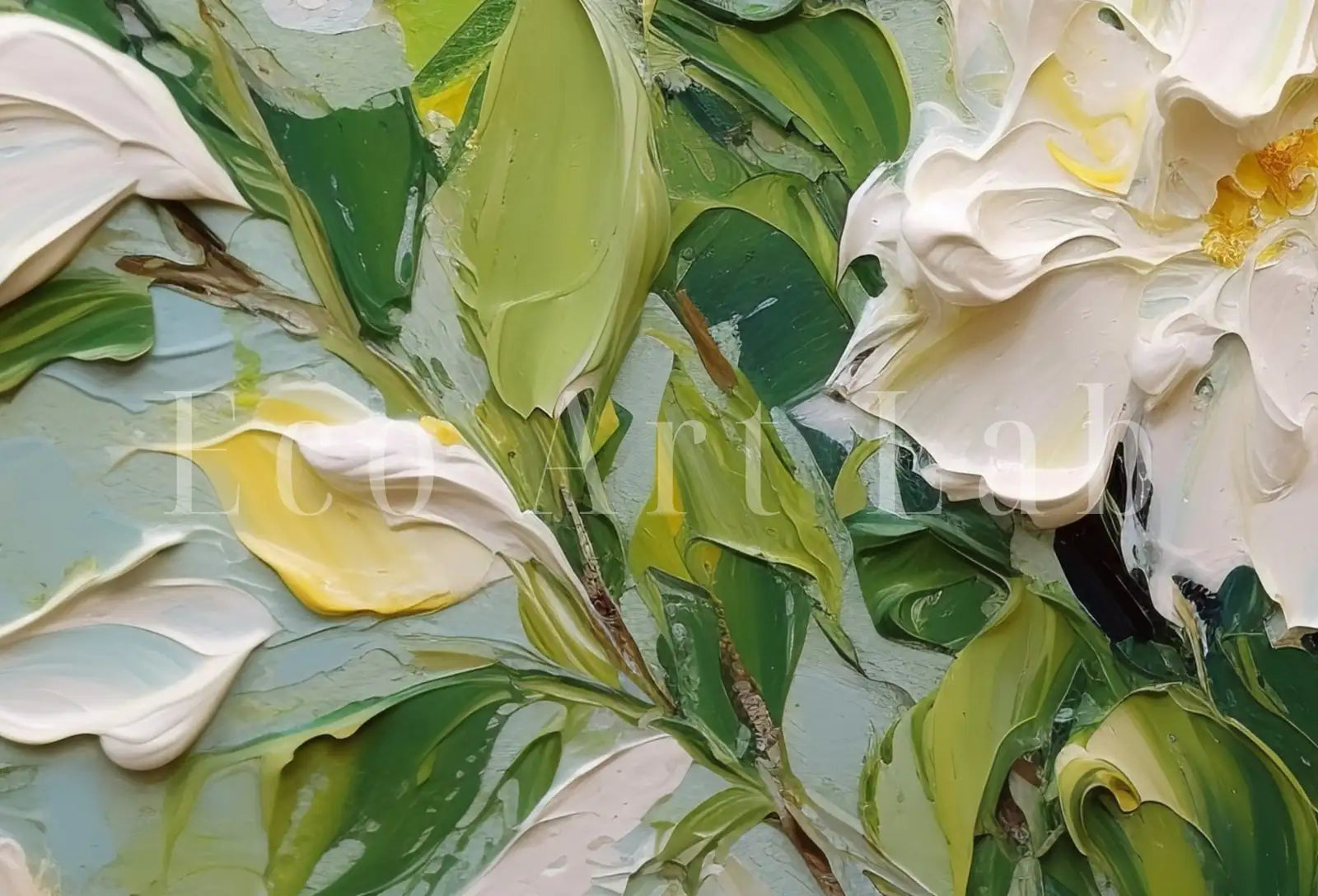 Included artwork preview showing first selection of artworks from Abstract Flowers Painting. (variation 2)