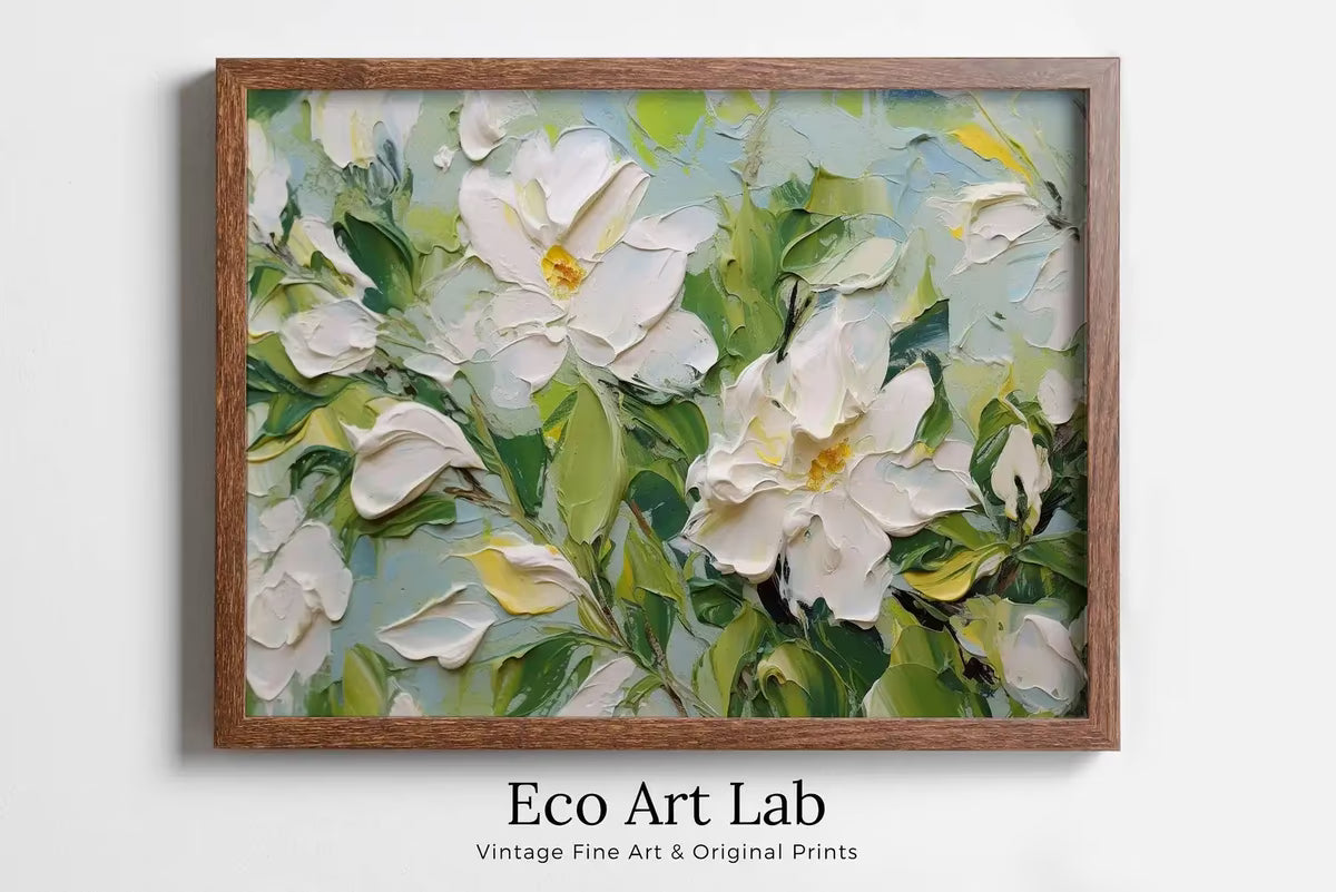 Abstract Flowers Painting | Printable Wall Art | Floral Texture Art | Vibrant Abstract Floral | Heavy Textured Painting | Textured Wall Art