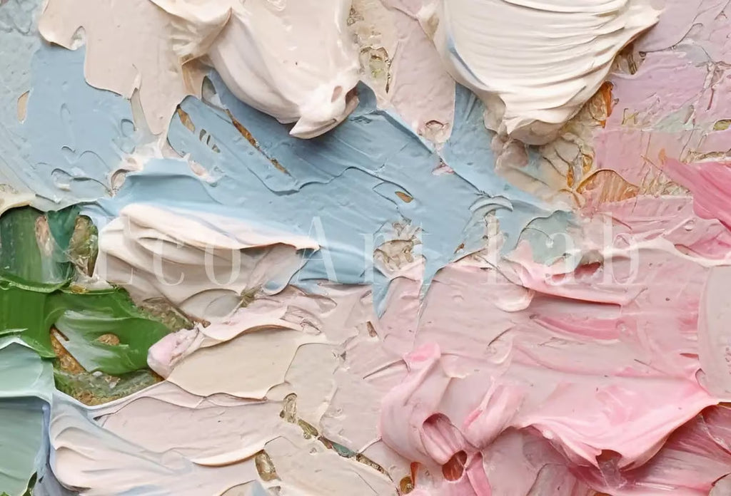 Abstract Flowers Painting | Printable Wall Art | Textured Wall Art | Vibrant Abstract Floral | Heavy Textured Painting | Floral Texture Art