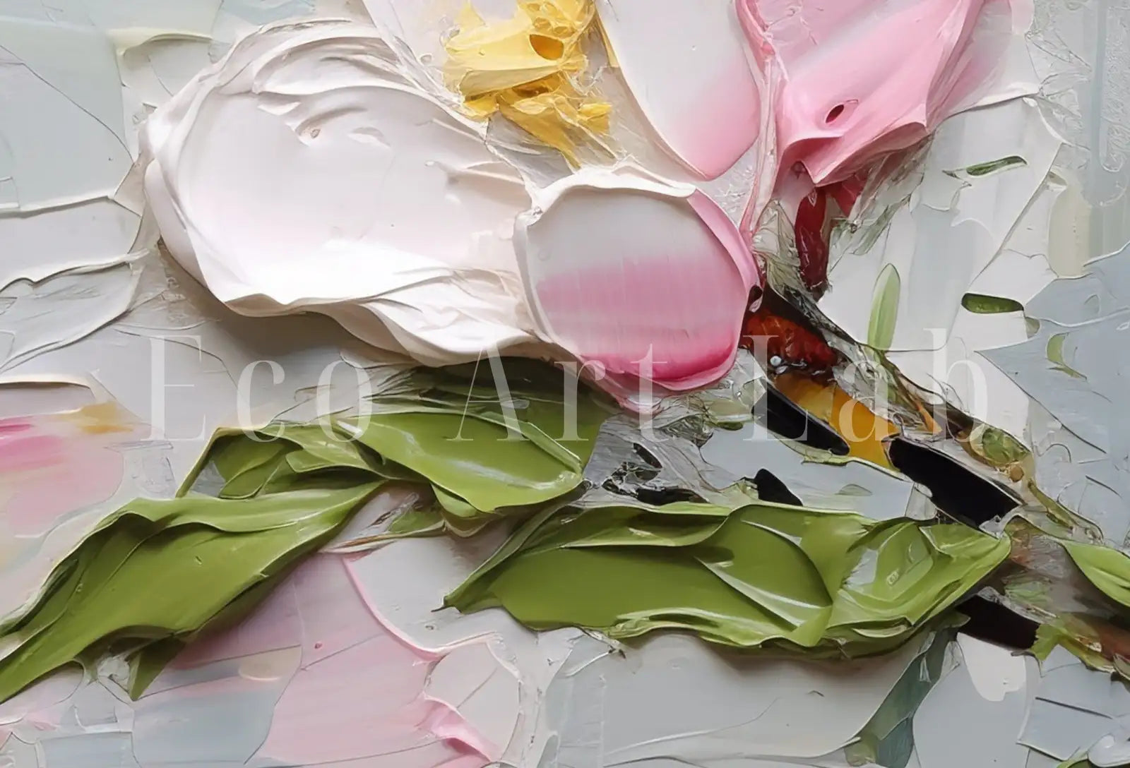 Detail view of artwork from Abstract Flowers Painting. (variation 11)