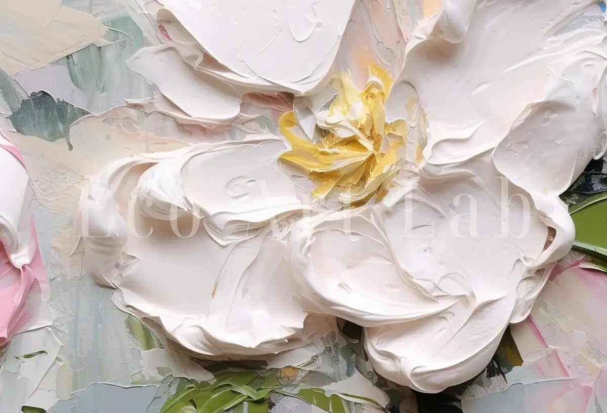 Detail view of artwork from Abstract Flowers Painting. (variation 12)