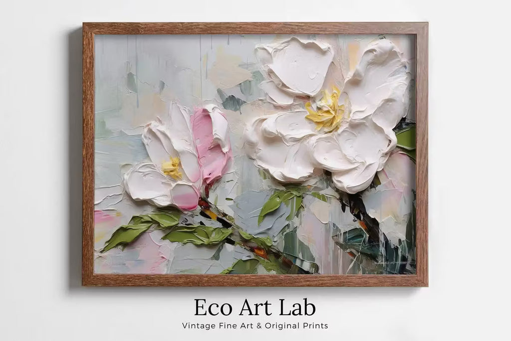 Abstract Flowers Painting | Printable Wall Art | Textured Wall Art | Vibrant Abstract Floral | Heavy Textured Painting | Floral Texture Art