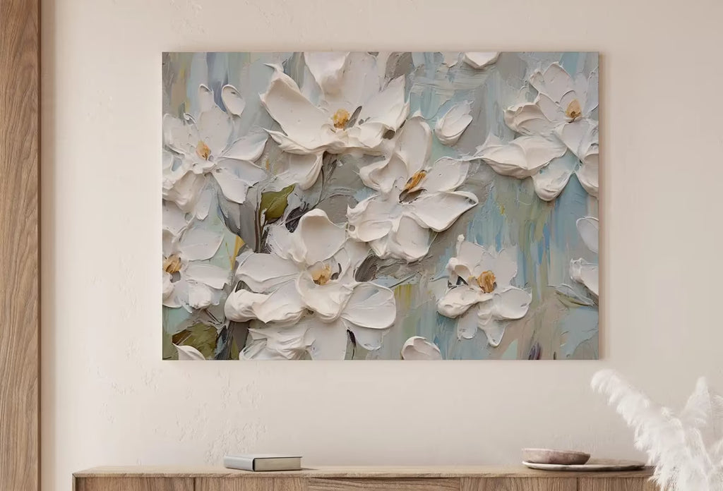 Abstract Flowers Painting | Textured Wall Art | Printable Wall Art | Floral Texture Art | Vibrant Abstract Floral | Heavy Textured Painting