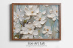 Framed view of Abstract Flowers Painting – printable wall art digital download. (variation 5)