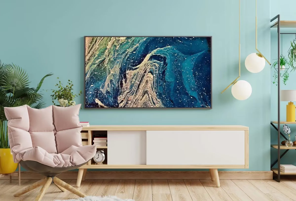 Abstract Fluid Art Painting, Frame TV Art , Art for TV, Colorful Art for Frame TV, Abstract Wall Decor – Frame TV  Art
