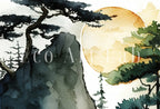 Second included artwork preview from Abstract Japanese Mountain Watercolor Painting. Zen Printable Nature Art. Colorful Forest Landscape. Mountain Forest Art. Printable Wall Art featuring various scenes.