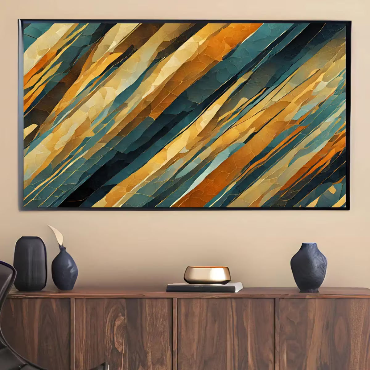 Abstract Layers Art For Frame TV. Modern 4K Decor For Samsung Frame TV. Diagonal Wall Art Digital Image Display – Frame TV  Art