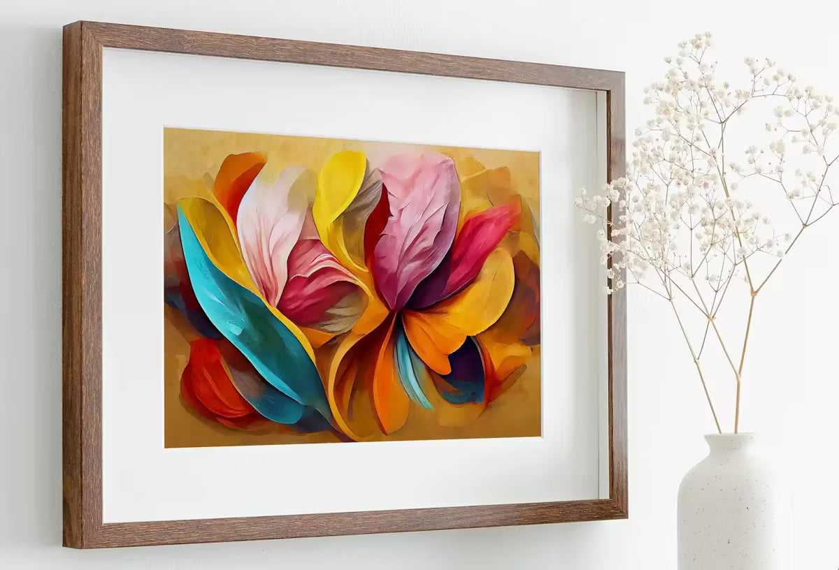 Abstract Modern Floral Print Digital Painting. Printable Wall Art. Colorful Abstract Flower Petals Botanical Art Print. Downloadable Art #3