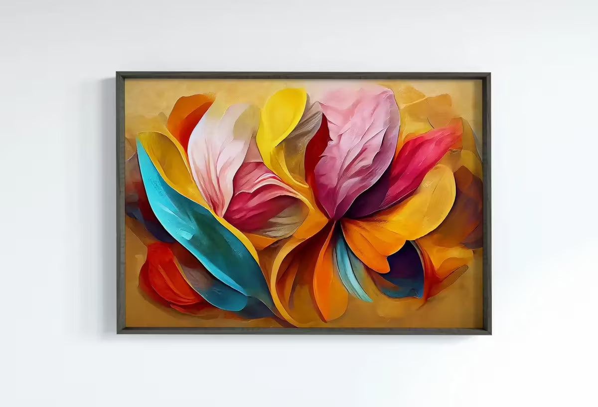 Abstract Modern Floral Print Digital Painting. Printable Wall Art. Colorful Abstract Flower Petals Botanical Art Print. Downloadable Art #3