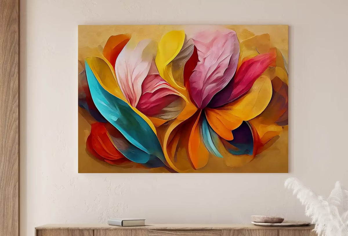 Abstract Modern Floral Print Digital Painting. Printable Wall Art. Colorful Abstract Flower Petals Botanical Art Print. Downloadable Art #3