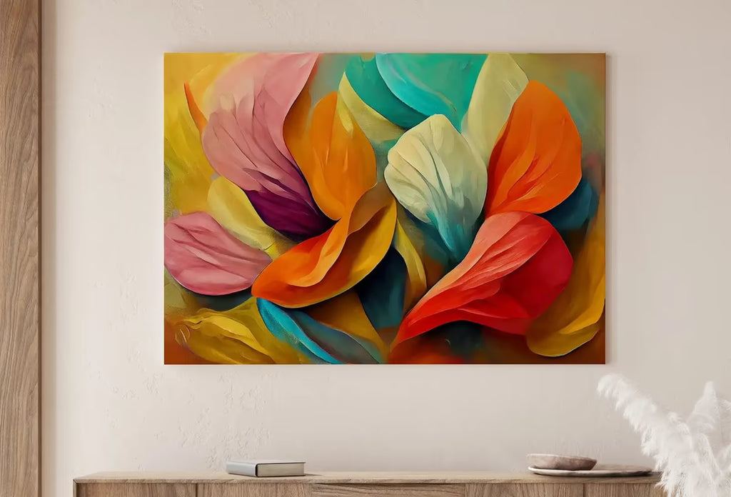Abstract Modern Floral Print Digital Painting. Printable Wall Art. Colorful Abstract Flower Petals Botanical Art Print. Downloadable Art #2