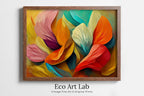 Framed view of Abstract Modern Floral Print Digital Painting. Printable Wall Art. Colorful Abstract Flower Petals Botanical Art Print. Downloadable Art #2 – printable wall art digital download.